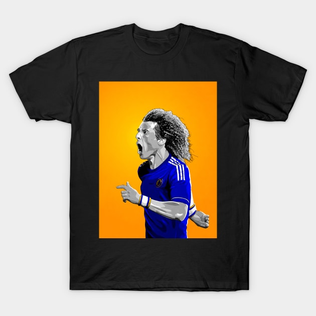 David Luiz - Chelsea - Premier League Football Artwork T-Shirt by barrymasterson